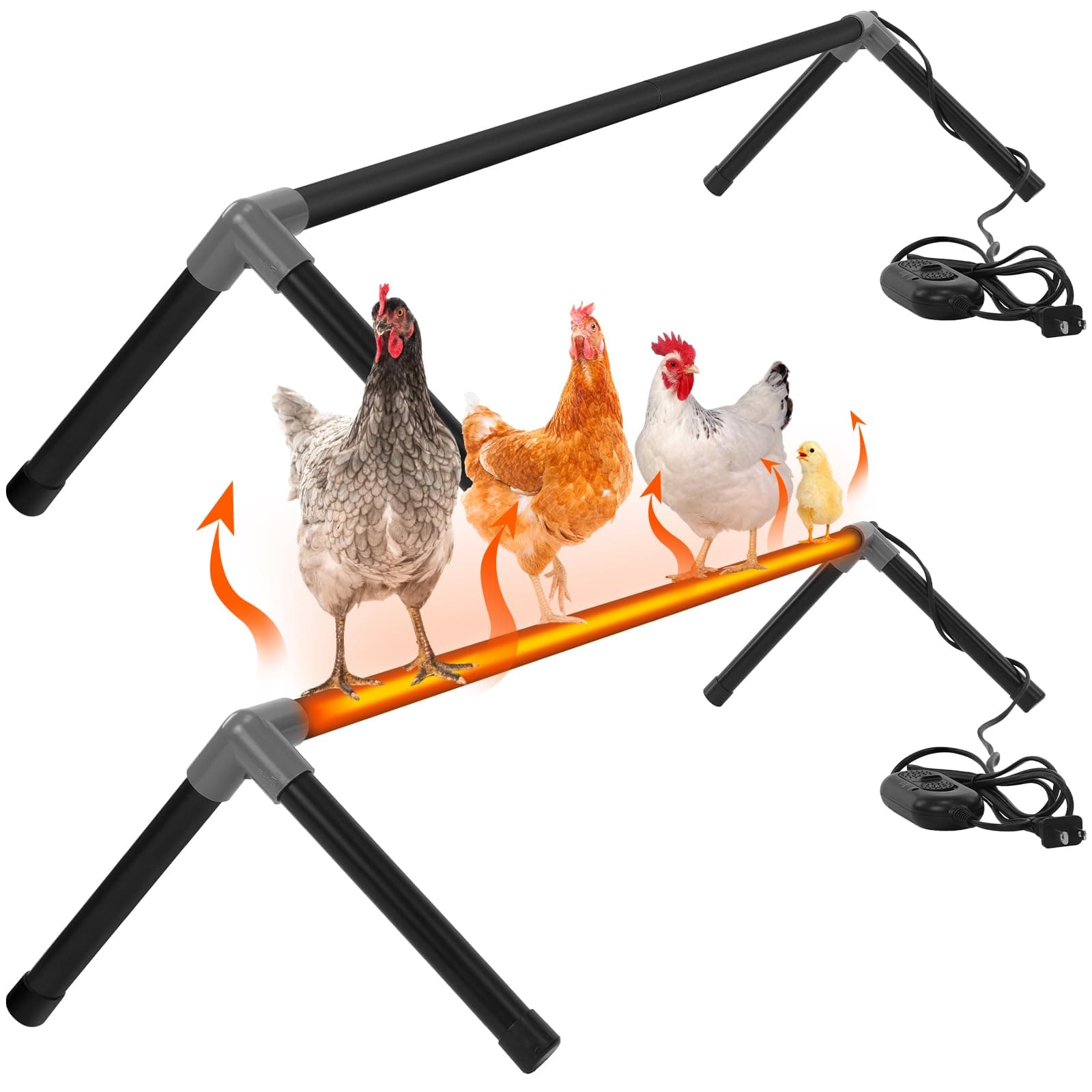 Glooglitter Heated Chicken Perch Set