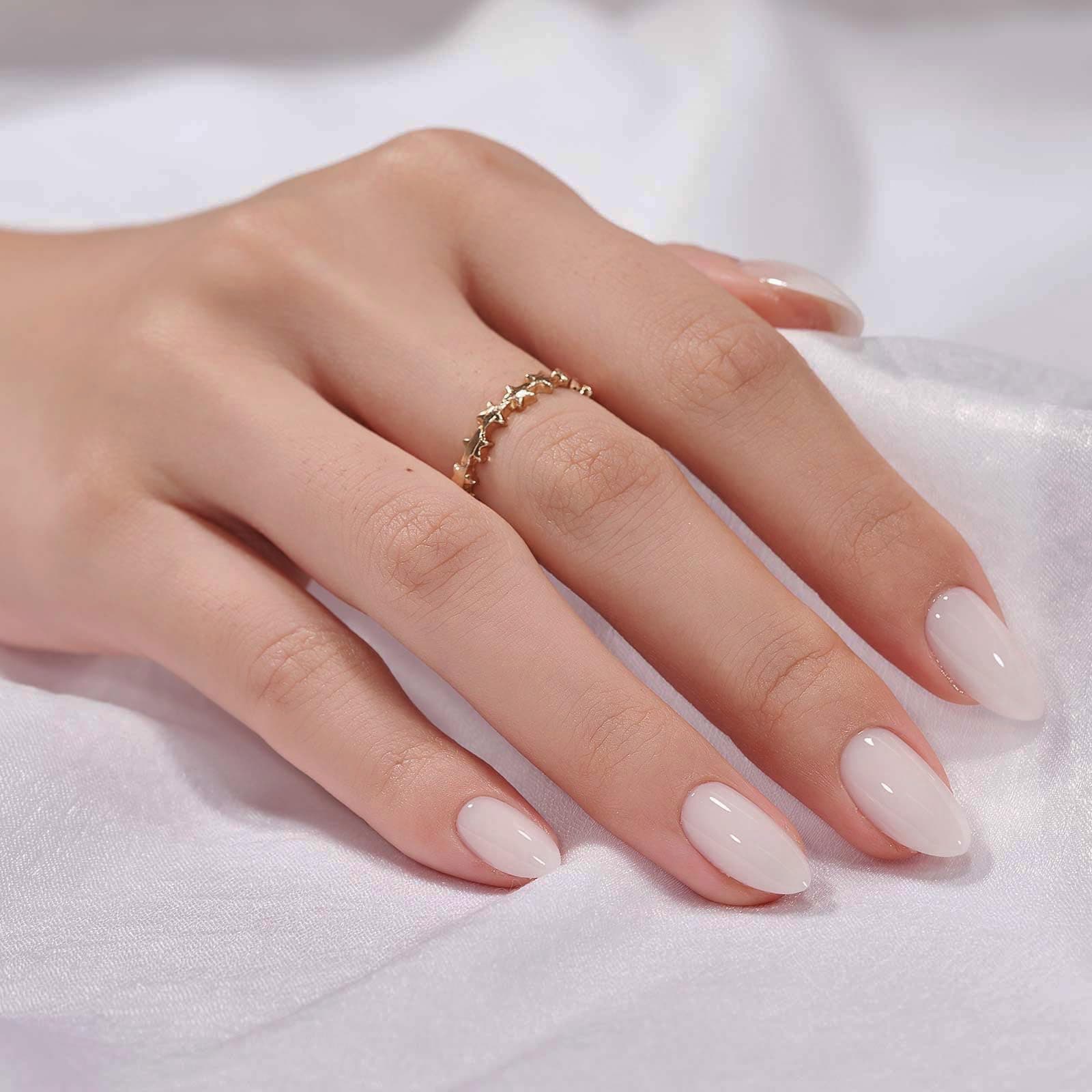 BTArtbox White Press On Nails Short