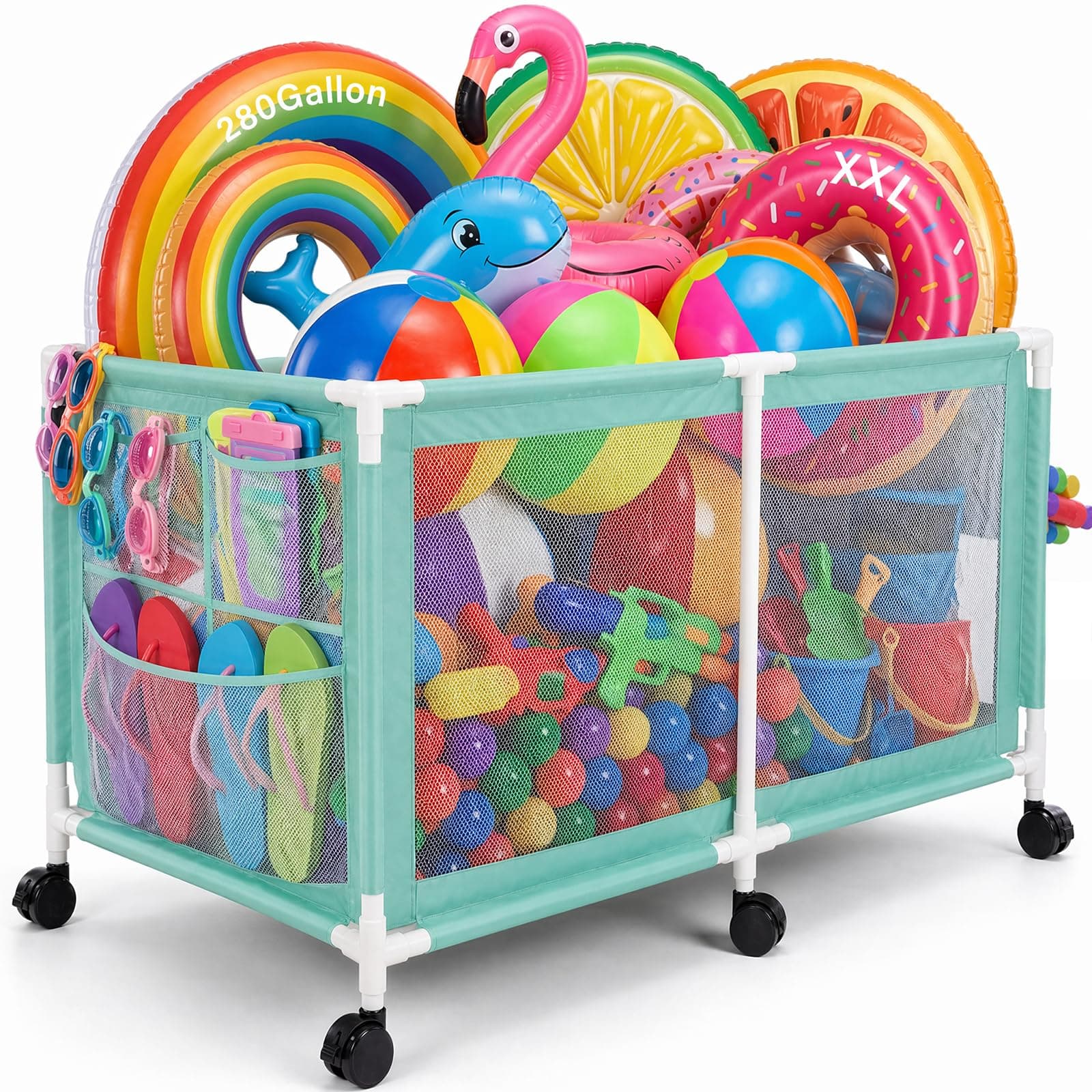Jotesnew Pool Toy Storage Cart