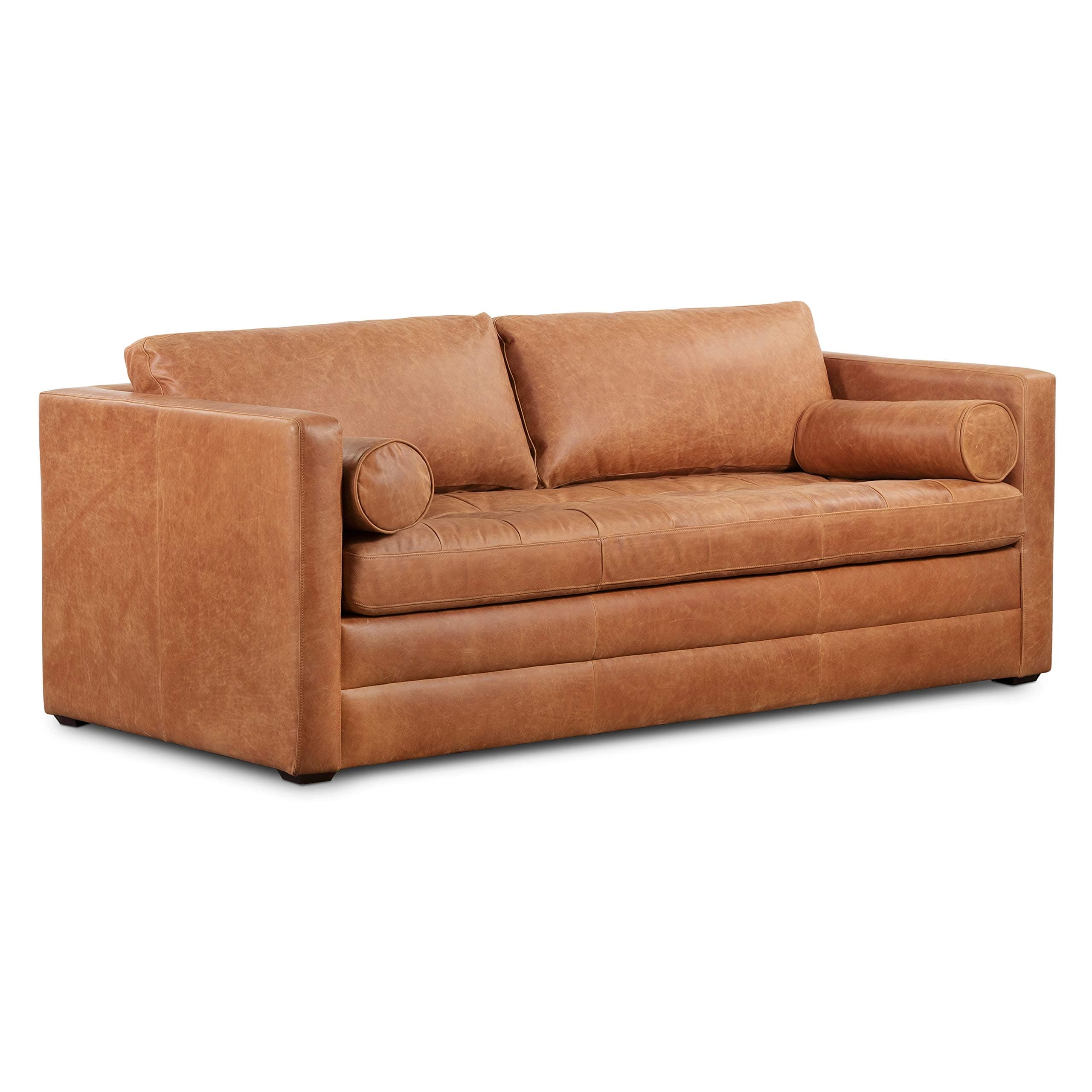 POLY & BARK Napa Leather Pull-Out Sleeper Sofa
