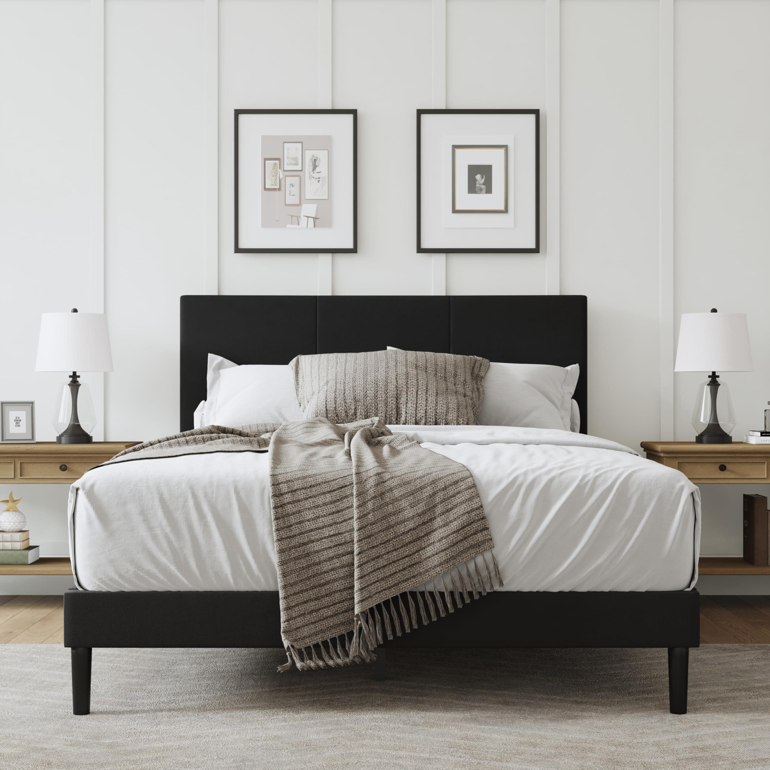ZZBINUS Full Size Upholstered Platform Bed Frame