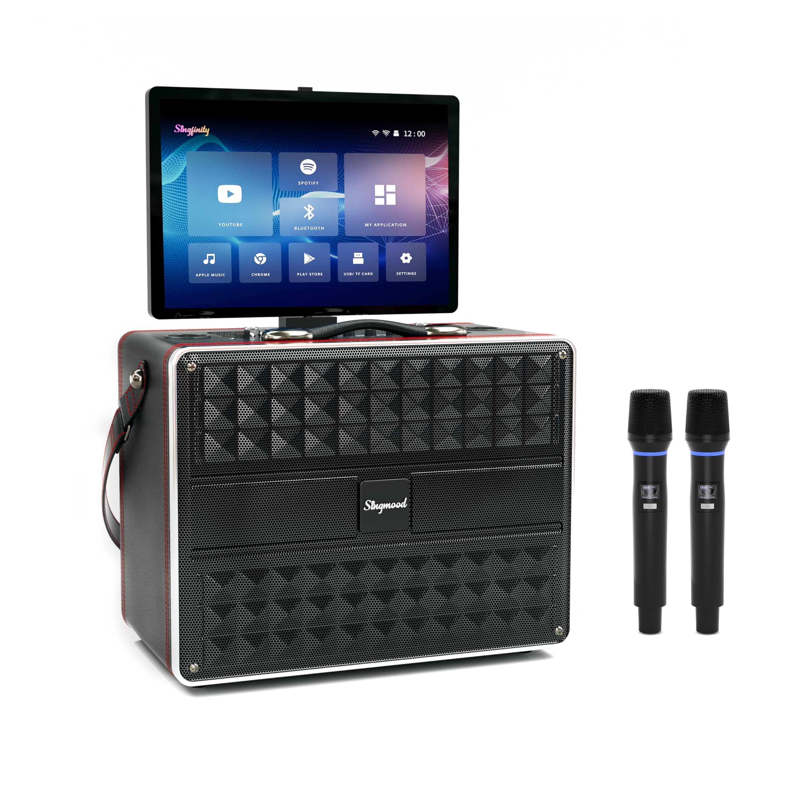 Portable Karaoke Machine for Adults with Lyrics Display Screen with 2 Wireless Microphones 16" Touchtablet PA Speaker System WiFi, HDMI Karaoke Speaker with DJ Light for Home TV Outdoor Part (S-68)