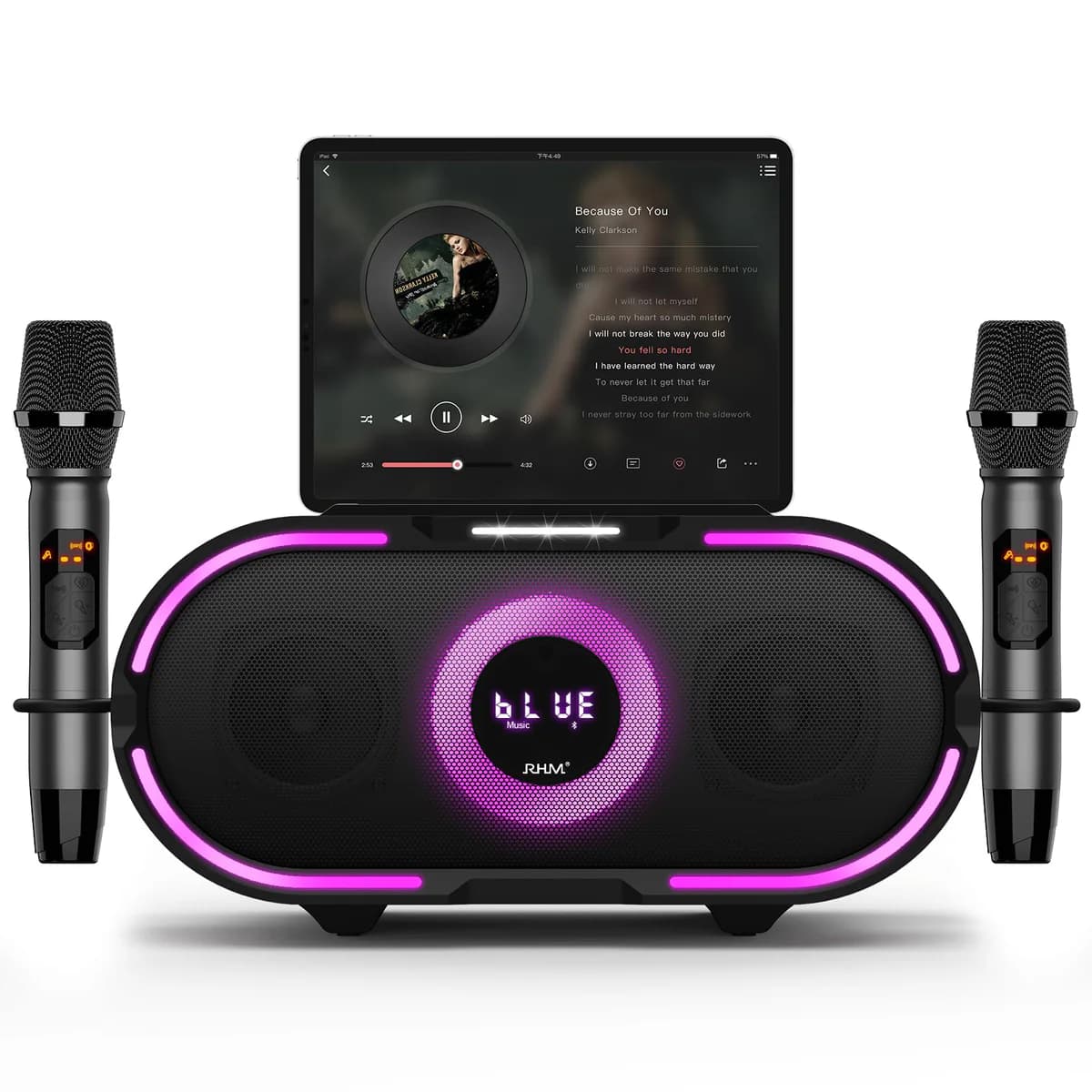 RHM Portable Karaoke Machine with Microphones