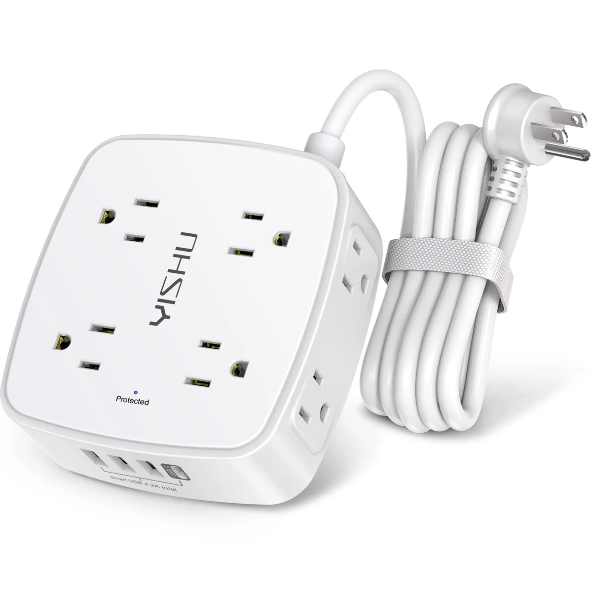 YISHU 6-Outlet Surge Protector with USB Ports