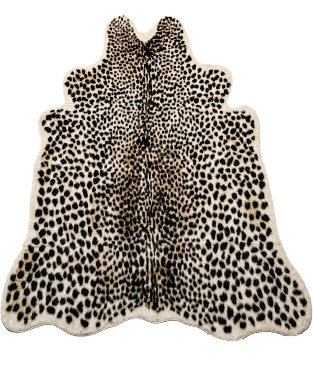Huichenxing2021FURSTORE Faux Cheetah Print Rug
