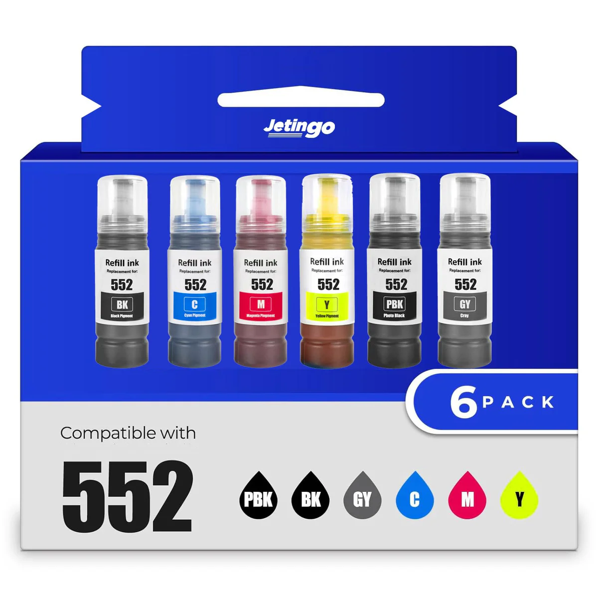 Jetingo Fountain Pen Ink Bottles 6pk