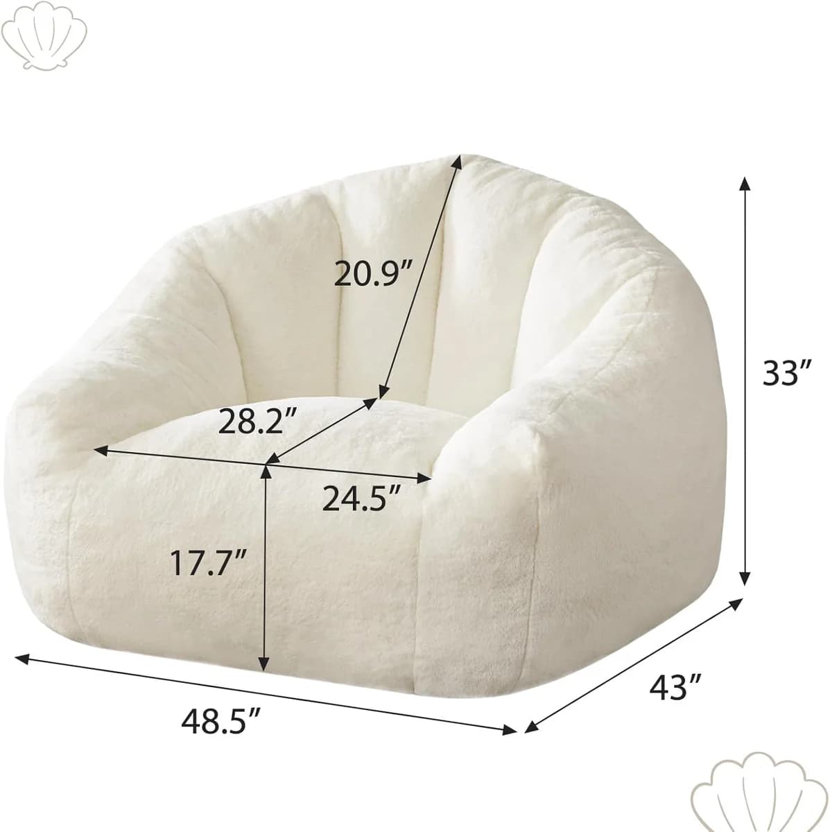 HUGHEAVEN Bean Bag Chair