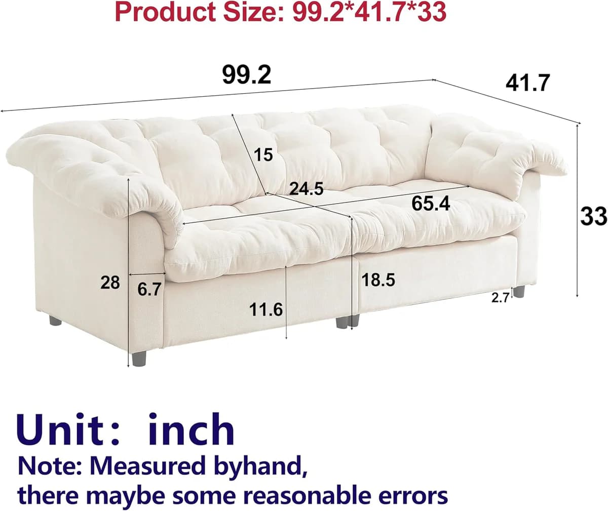 KEIKI Chenille Deep Seat Sofa