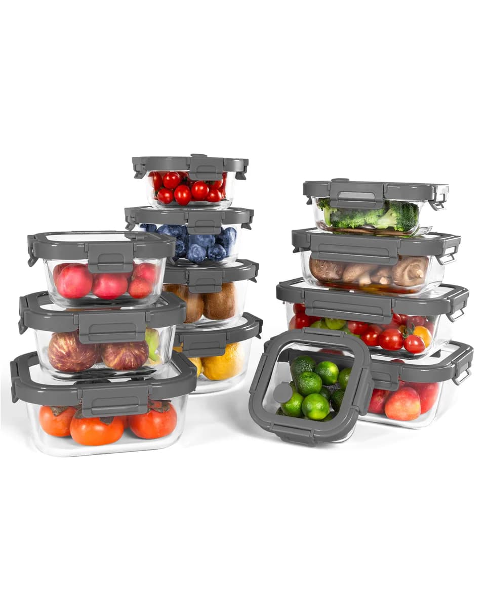 BOROHOUSE Glass Food Storage Containers with Lids