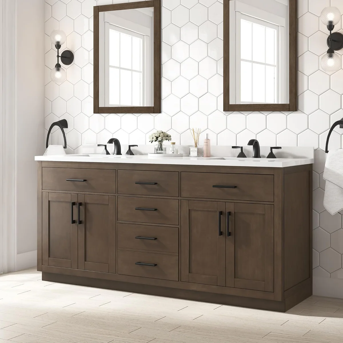 OVE Decors Bailey 72 in. Double Sink Vanity