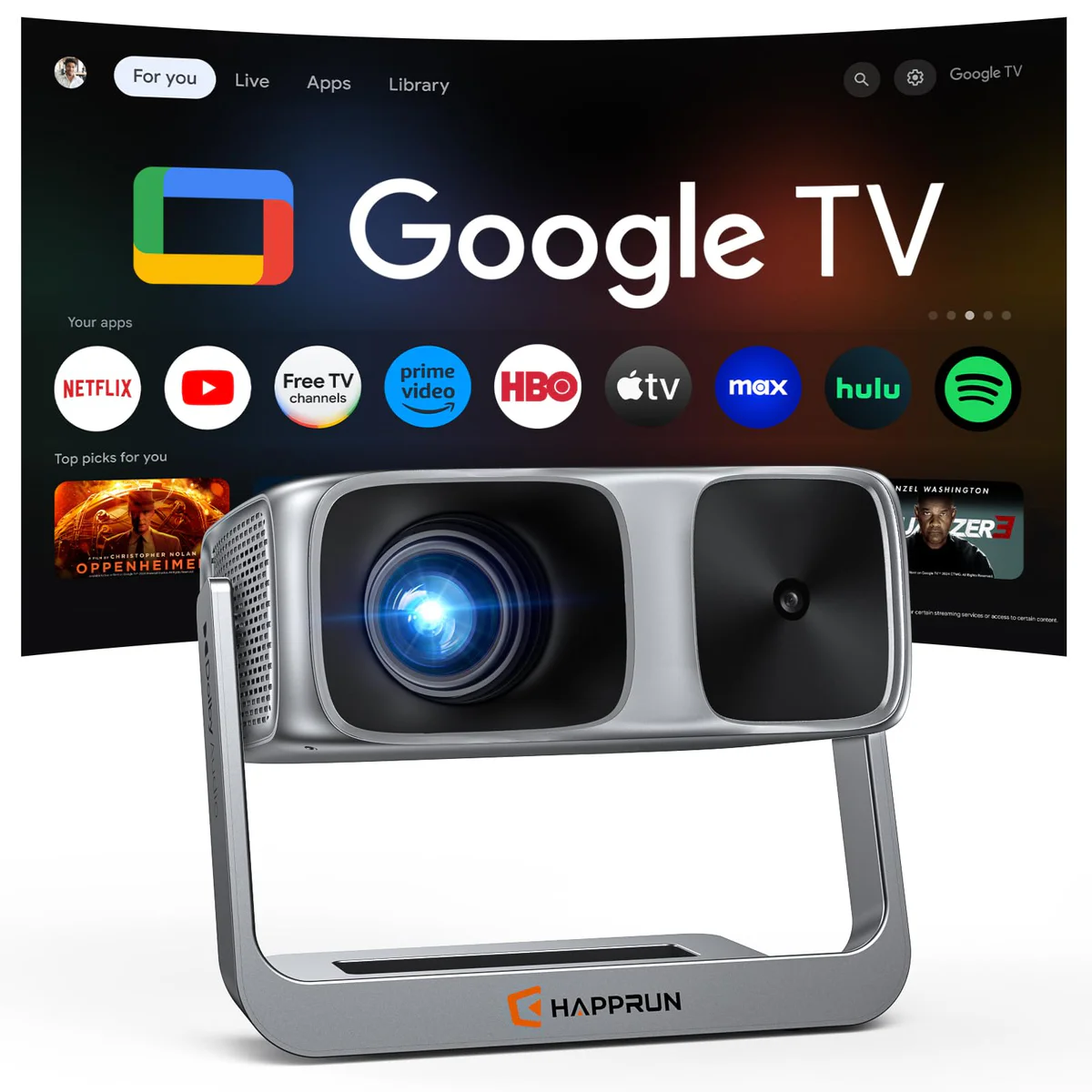 HAPPRUN Google TV Projector 1080p