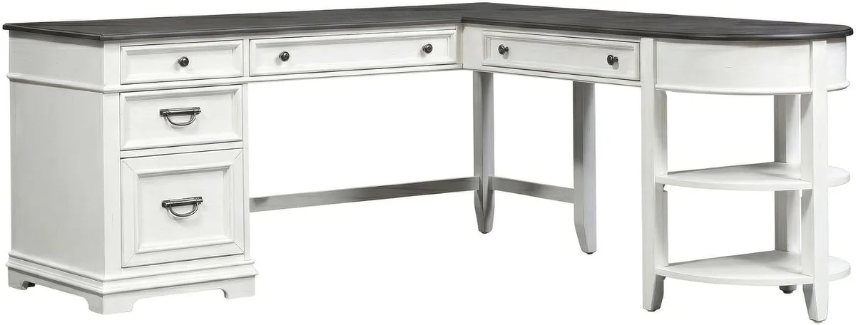 Liberty Furniture L Shaped Desk with File Drawer and Shelving