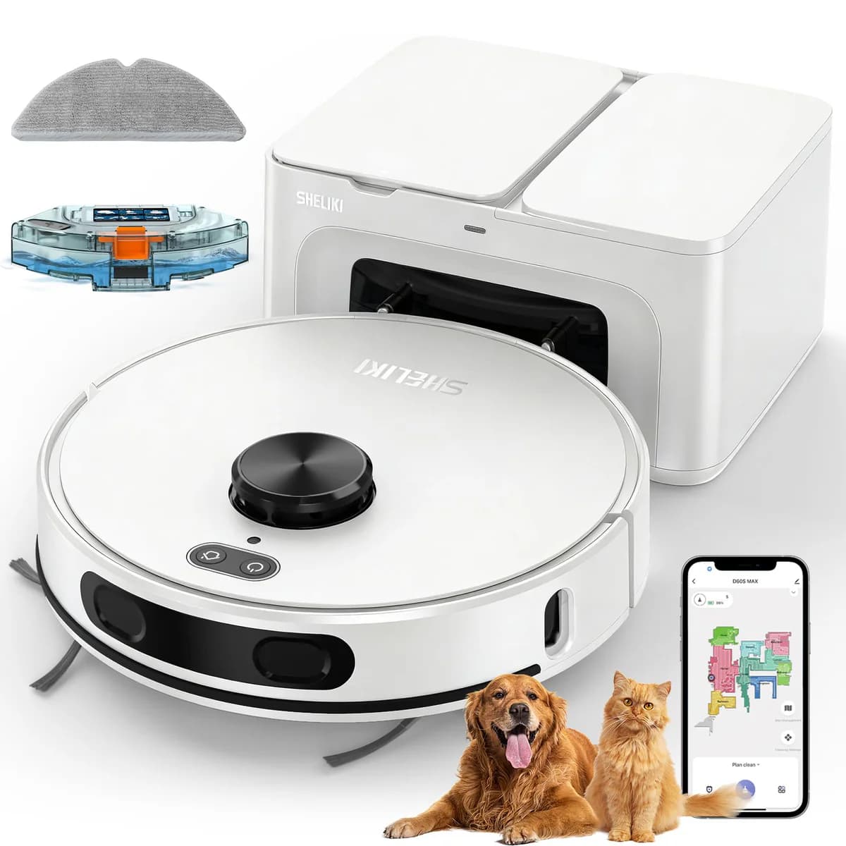 SHELIKI Robot Vacuum Mop
