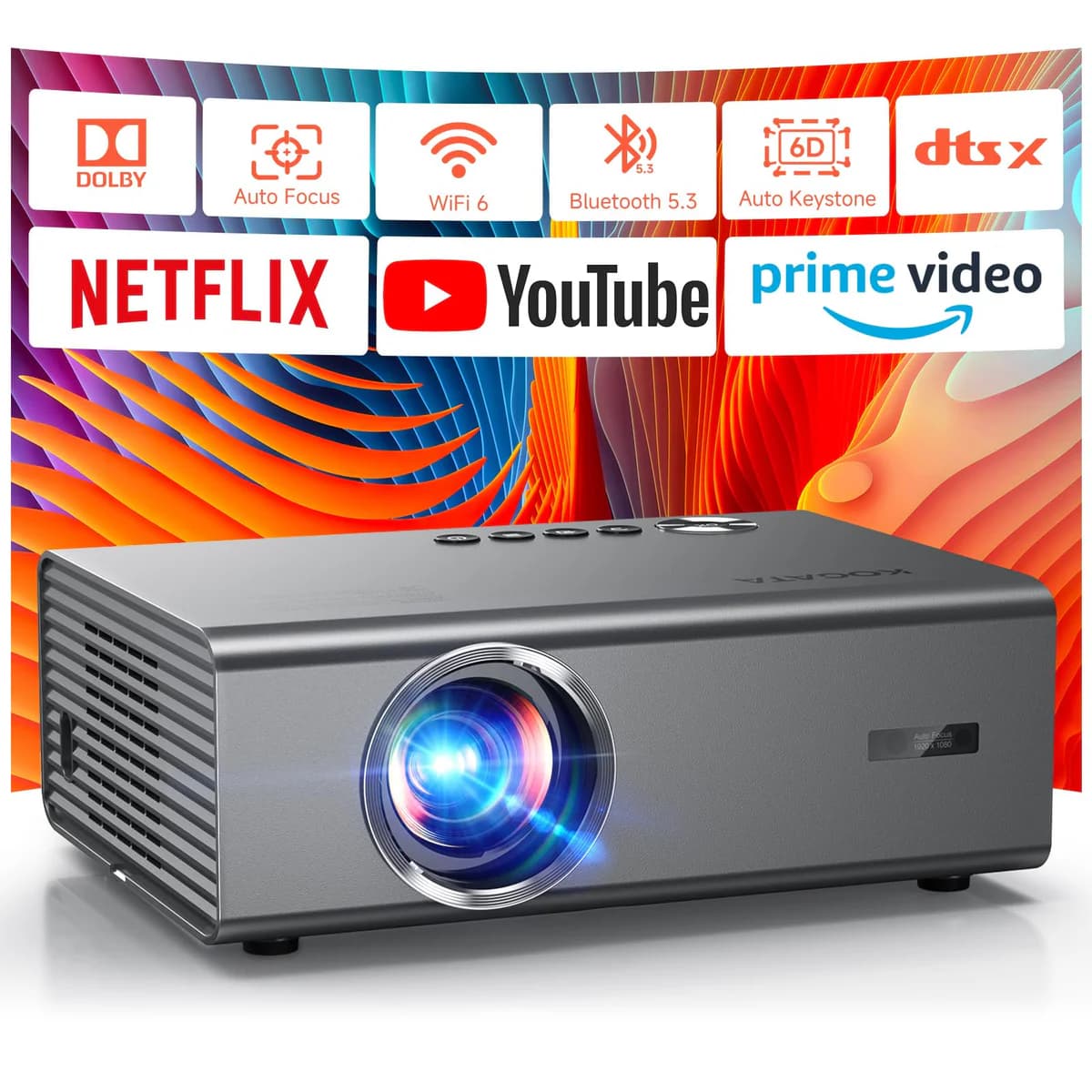 KOGATA 4K WiFi Bluetooth Smart Projector