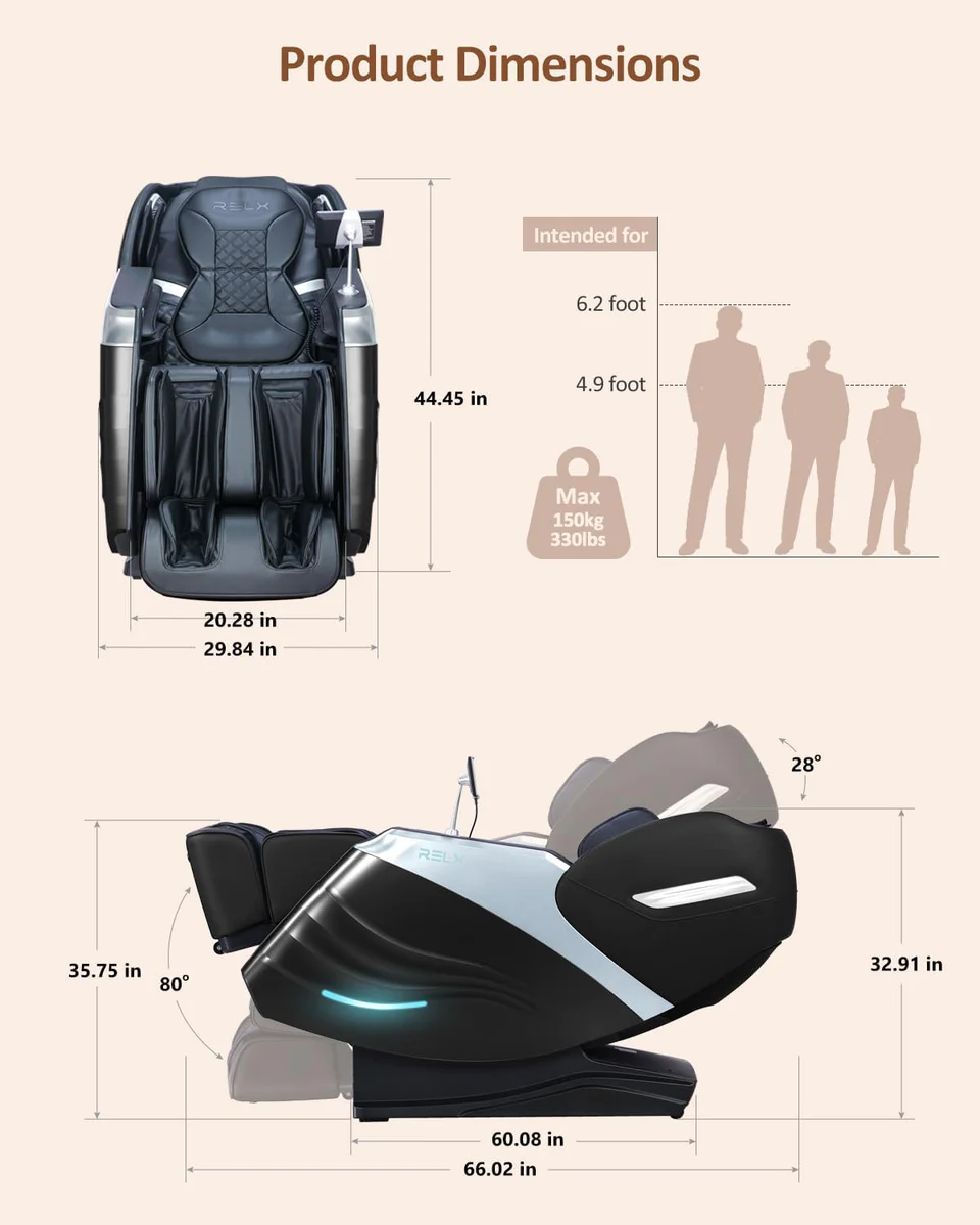 RELX 4D Massage Chair Full Body Zero Gravity Recliner